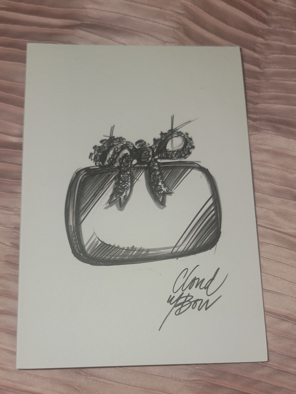 Jimmy Choo Hand-Drawn Clutch Sketch Print in Black